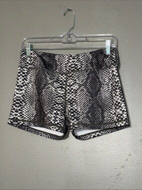 IAB MFG Snakeskin Print Booty Shorts Black White Reptile 12 XL